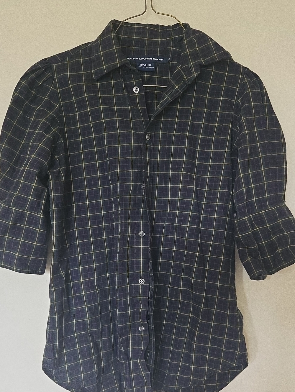 Ralph Lauren Navy, Green And Purple Plaid Button-Down Shirt